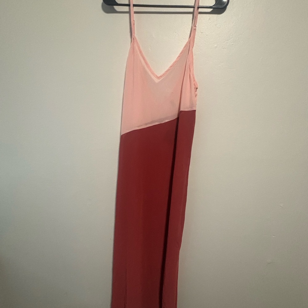 Lulu's Two-Tone Blush and Rose Maxi Slip Dress